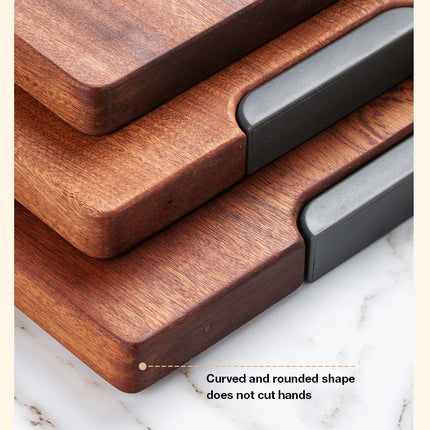 Ebony flat square solid wood cutting board, multifunctional double-sided kitchen cutting board, whole wood cutting board