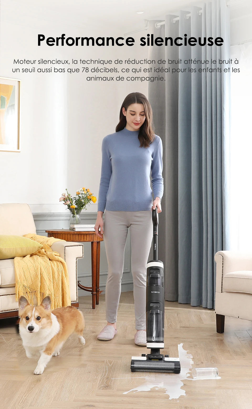 Tineco Floor One S3 Breeze Kabelloser Nass-/Trockensauger mit Wischfunktion, selbstreinigend, intelligentes Haushaltsgerät