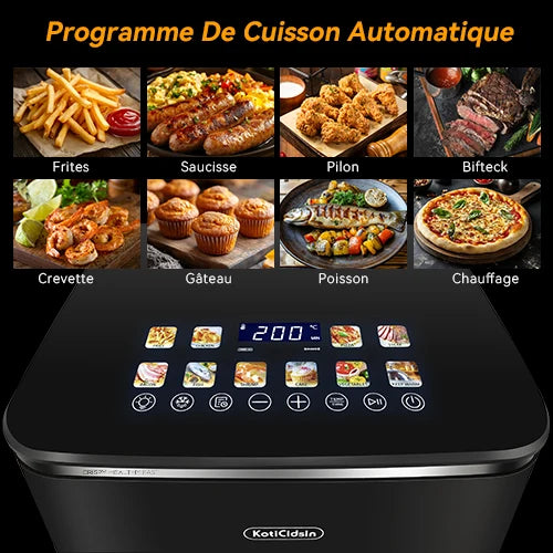 Friggitrice ad aria Koticidsin 11L 2000W Touch Screen con finestra visibile