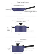 Padella antiaderente Padella Rivestimento in pietra di granito Padella per frittata Pentola per zuppa di cipolla in alluminio pressofuso Pentola da lavoro Pentole da cucina (Blu)