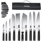 Professionelles 10-teiliges Küchenmesser-Set Chefmesser Tranchiermesser Hochkohlenstoffstahl Superscharfer Holzgriff Geschenkbox