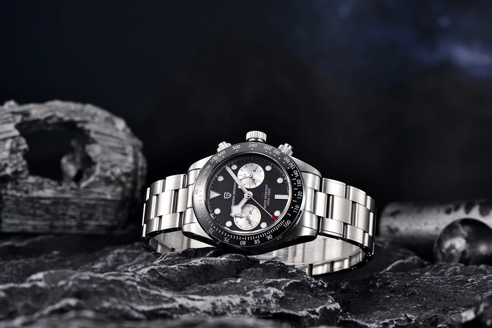 Orologio da polso PAGANI DESIGN PD1718 al quarzo cronografo vetro zaffiro acciaio inossidabile impermeabile 10 bar