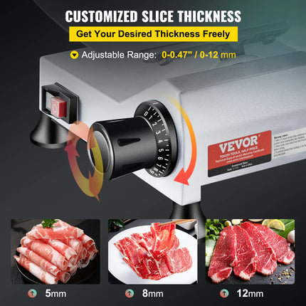 Affettatrice per carne professionale SucceBuy, affettatrice elettrica per salumi, affettatrice elettrica per alimenti con lama in acciaio al carbonio da 10 pollici, 350-400 giri/min, affettatrice per carne