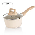 DONNOR 2.5Qt Pentola per Salsa con Coperchio Pentola in Granito Antiaderente per Tutti i Stufa Salsa Pentola per Zuppa Padella per Latte con Beccucci per Versare JT281