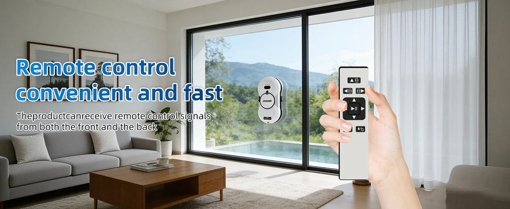 DIVEDEER Fensterputzroboter mit intelligentem Wasserspray, elektrischer Glasreiniger mit hoher Saugkraft, doppelseitiger Glasstaubsauger