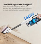 Tineco A30S, Akku-Staubsauger, 160 W Saugleistung, 60 Minuten Laufzeit, 1 L Staubbehälter, ZeroTangle-Bürste, PureCyclone-Technologie, LED-Licht