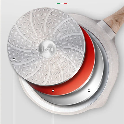 DONNOR Pentolino 2.5Qt con Coperchio Pentola in Granito Antiaderente per Tutti i Tipi di Piani Cottura, Pentolino per Salsa, Zuppa, Latte con Beccucci per Versare JT281