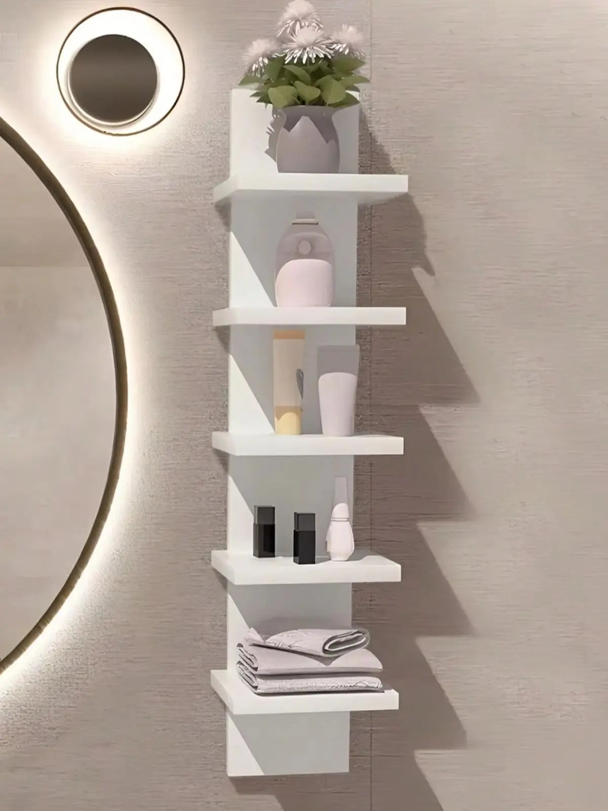Mensole da parete a 1/2/5 livelli, mensola da parete galleggiante per bagno, scaffale per cucina, facile da montare, montaggio a parete a più livelli, decorazioni per la casa nordica
