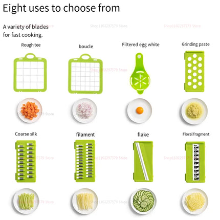 Affettatrice e tritatutto di verdure multifunzionale portatile per cucina, grattugia per patate e carote, robot da cucina domestico per frutta e verdura