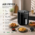 4L Heißluftfritteuse mit Sichtfenster, 1200W, 80% Weniger Öl, 4-in-1, Antihaftbeschichtet, Spülmaschinenfest, CE-Zertifiziert, Schwarz