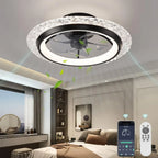 Ventilatore da Soffitto Moderno Silenzioso con Luce e Telecomando, 6 Velocità, Luce LED, Ventilatore Intelligente, Lampadario da Soffitto per Soggiorno, Decorazione Casa