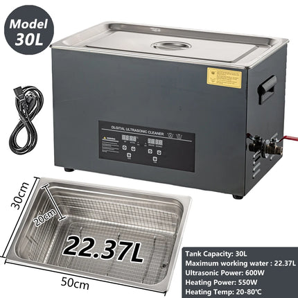 2L/3L/6L/10L/15L/30L Pulitore a ultrasuoni, riscaldamento digitale, macchina per la pulizia a ultrasuoni in acciaio inossidabile 40KHZ, elettrodomestico