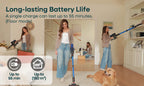 Erabros EV2 Cordless Vacuum Cleaner 450W 55kpa, High Suction Power, Smart Home Cleaner with LED Display, for Floors and Carpets