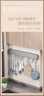 Scaffale da cucina non perforato Scaffali montati a parete Accessori per utensili da cucina con organizer porta cucchiaio con gancio mobile