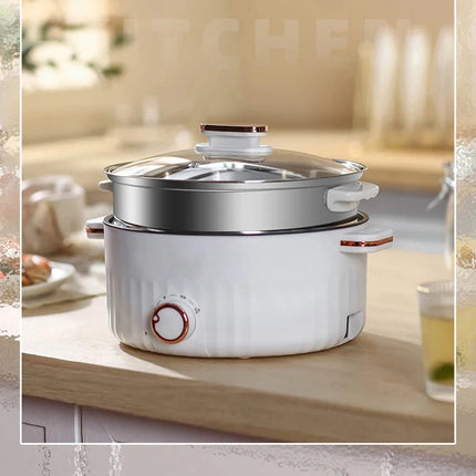 Portable Multifunction Electric Cooker Hot Pot Double Layer Household Mini Non-Stick Pots for Kitchen and Home Appliances