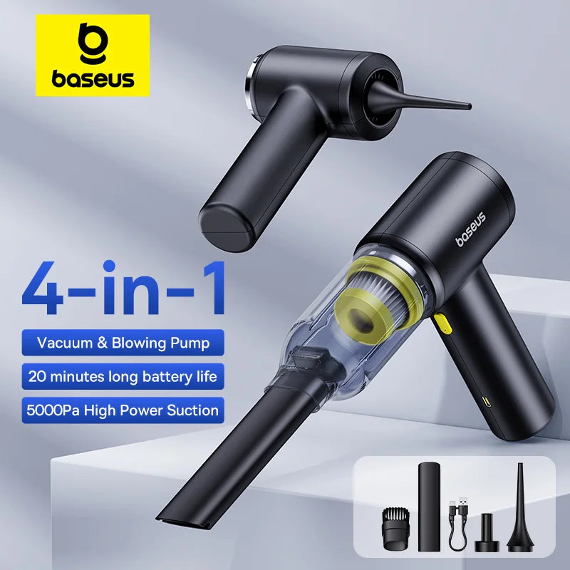 Baseus Car Vacuum Cleaner Cordless Car Air Blower Gun Powerful Handheld Auto Cleaning Appliance Wireless Vehicle Cleaner