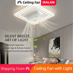 IRALAN LED Ventilatore da soffitto invisibile senza lama Smart Home Illuminazione infinitamente regolabile Decorazione Soggiorno Camera da letto Lampada da interno