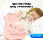 Mini ventilatore portatile USB da tavolo, flusso d'aria potente e funzionamento silenzioso, 4 velocità, vento a 180° ° Ventilatori da terra girevoli per la casa