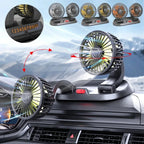 Ventilatore per auto EAFC 5V/12V 360 °   Ventilatore USB a Doppia Testa per Auto, Silenzioso, 2 Velocità Regolabili, Raffreddatore Automatico per Camper, Camion e Accessori Auto