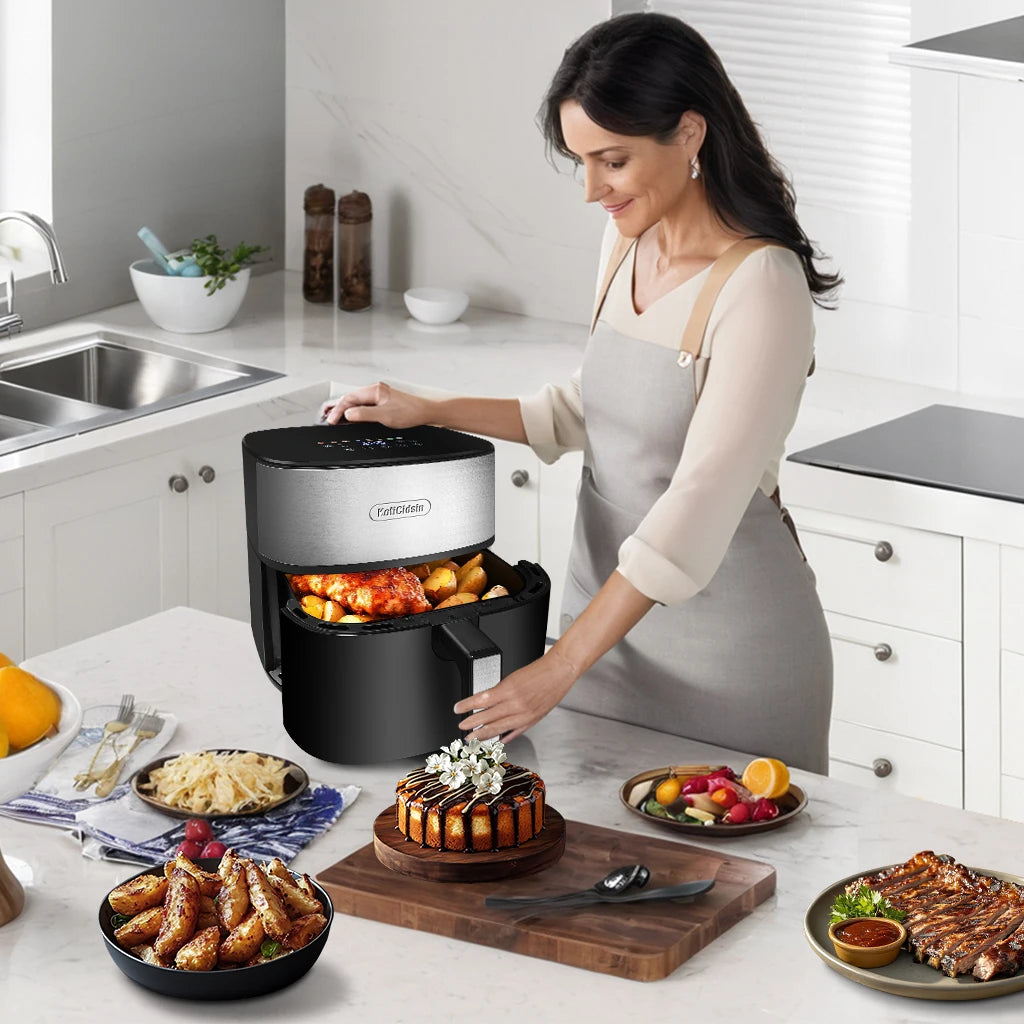 Friggitrice ad aria KotiCidsin 2000 W, 9 L, touch screen LED, nero