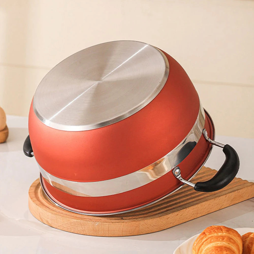 Set di Pentole Antiaderenti da 12 Pezzi in Acciaio Inox Premium con Coperchi in Vetro per Cucina Domestica