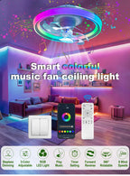 MARPOU Ventilatore da soffitto Luci 90W Ventilatore oscillante a 7 pale Ventilatore da soffitto moderno con luce a LED Lampada da ventilatore a LED per ristorante con telecomando