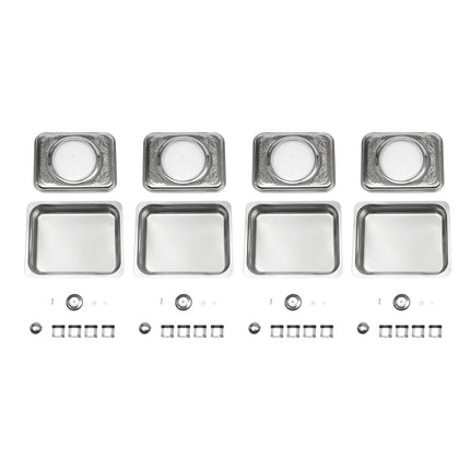 4/8 Pezzi Teglia Chafer da Buffet con Coperchio Scaldavivande Rettangolare per Ristorante
