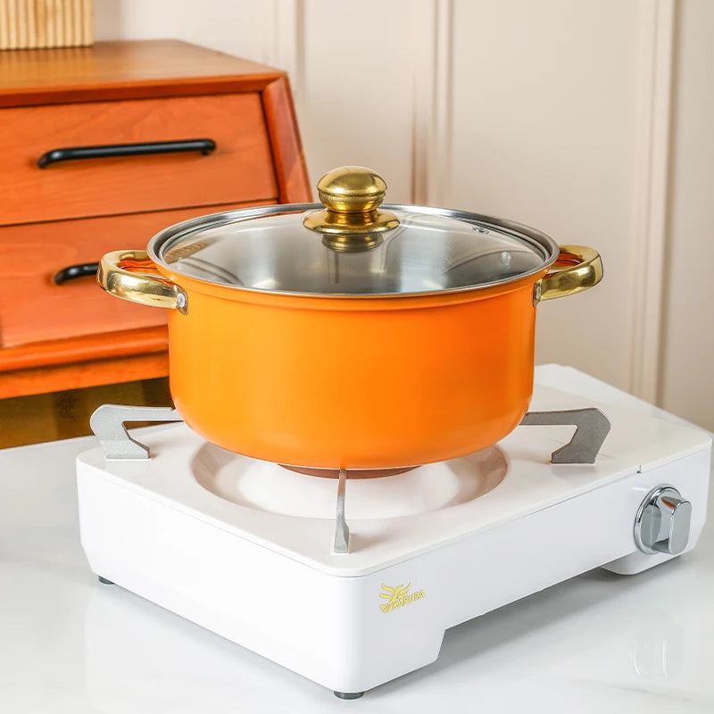 Set di pentole in acciaio inossidabile da 10 pezzi Pentole a induzione Utensili da cucina antiaderenti Pentola per stufato in acciaio inossidabile con coperchio per pentola
