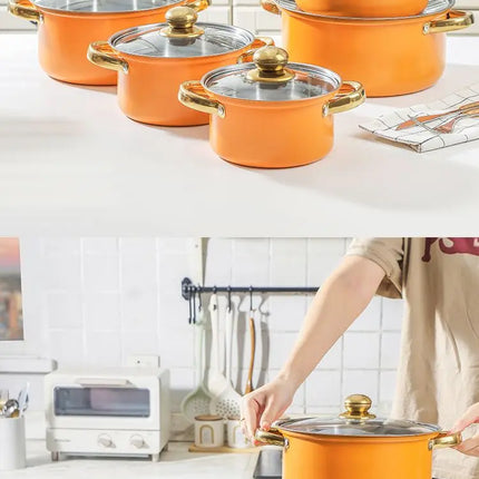 Set di pentole in acciaio inossidabile da 10 pezzi, pentole a induzione, utensili da cucina antiaderenti, casseruola in acciaio inossidabile con coperchio