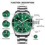 SAPPHERO Orologio Uomo Quarzo Cronografo Sport Acciaio Inossidabile Impermeabile 50M