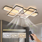 Ventilatore da soffitto LED 50 W con telecomando, 90 cm, nero