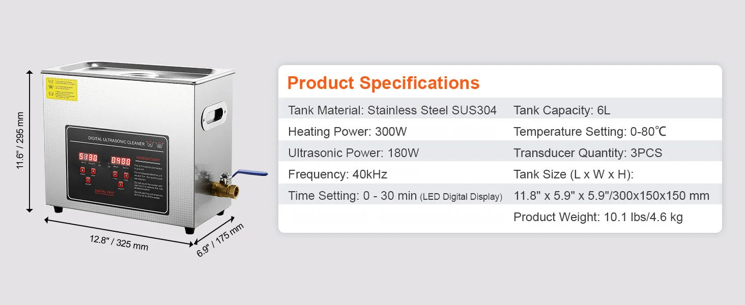 SucceBuy 2L 3L 6L 10L 22L 30L Ultraschallreiniger Edelstahl Tragbarer Reiniger Waschmaschine Ultraschall-Haushaltsgerät