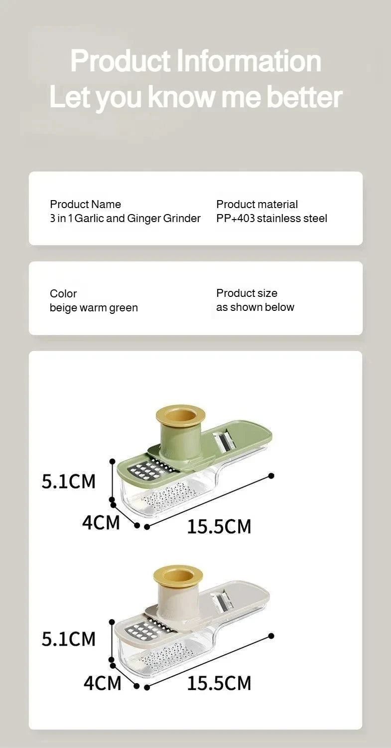 3-in-1 Gemüseschneider, multifunktionales Küchenwerkzeug, für Tomaten, Karotten, Käse, Zwiebeln, tragbarer Hobel, Reibe