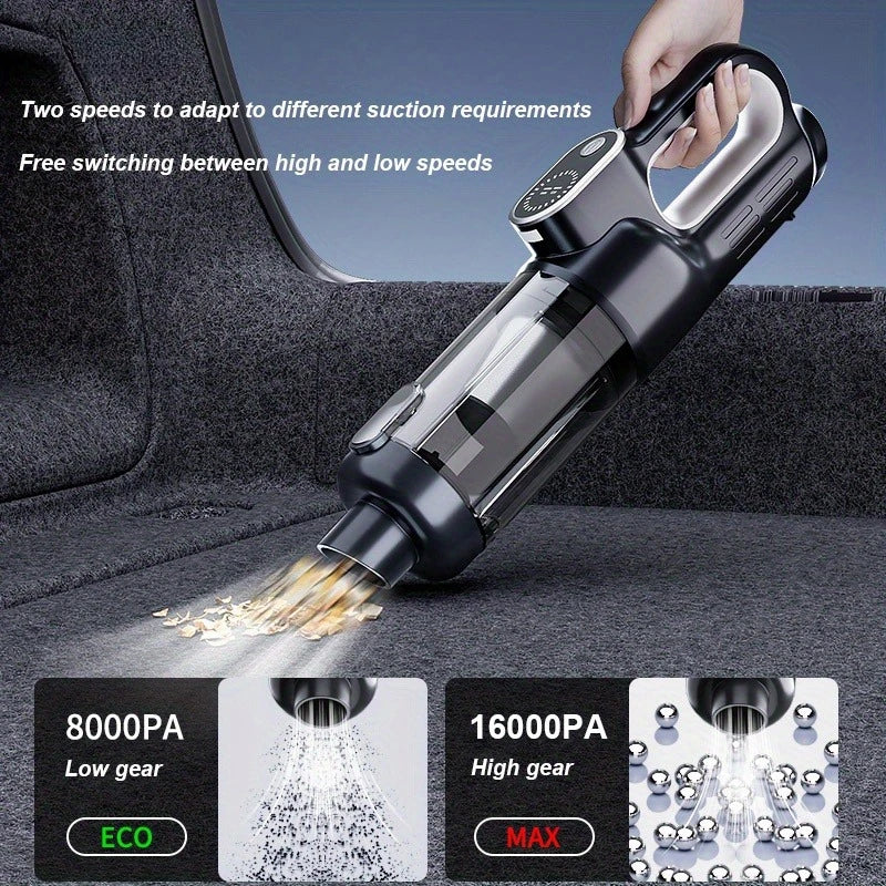 Brushless Cordless Handheld Vacuum Cleaner, High Suction, for Home and Car, Mini, Rechargeable, with LED for Car Cleaning.