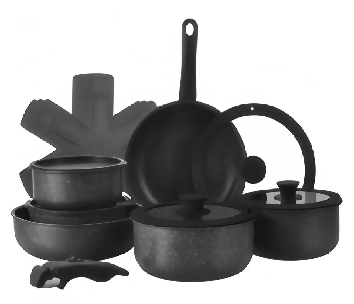Set di pentole GIYOCA con manici staccabili, antiaderenti in ceramica, senza PFOS e PFOA, adatti per induzione/forno/lavastoviglie, compatibili con tutti i tipi di fornelli, idea regalo per la cucina.