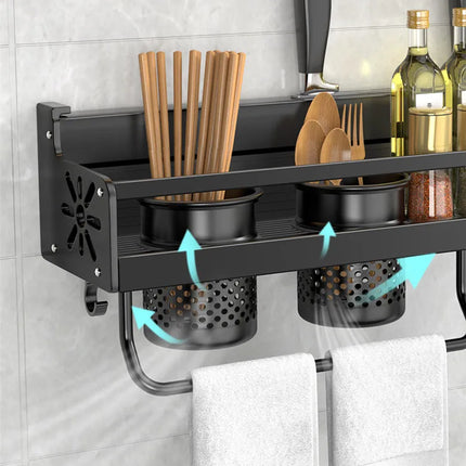 Mensola organizer da cucina, portapipe da parete, portacoltelli da cucina, condimenti da parete, bacchette, cucchiaio, paletta per riporre gli utensili