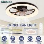 Ventilatore da Soffitto Intelligente XINGOO Nordic con Luce e Telecomando, Decorazione per Camera da Letto, Ventilatore con Pale Invisibili