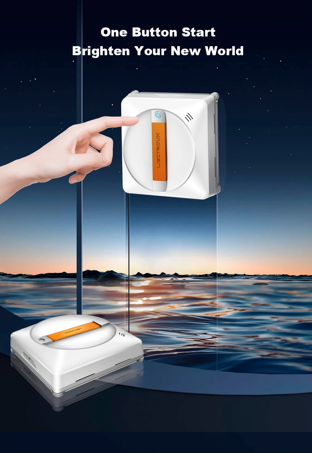 Liectroux YW710 Fensterputzroboter, Doppelte Wassersprühfunktion, Intelligenter Speicher, Starke Vakuumsaugung, Lasersensor, Fensterputzroboter für den Haushalt, APP-Steuerung