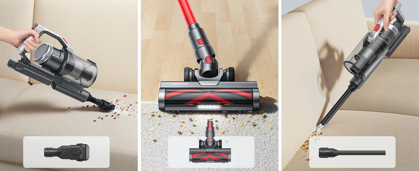 Kabelloser 500-W-Staubsauger 38000PA Intelligentes Handgerät 55 Min. Laufzeit Abnehmbarer Akku Kabellos