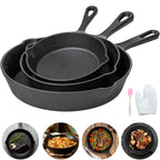 3PC Padella In Ghisa Wok Antiaderente A Nido D'ape Pentola Casa bistecca padella Stufa A Gas Pentola A Induzione Pentole Da Cucina 16/20/26 centimetri