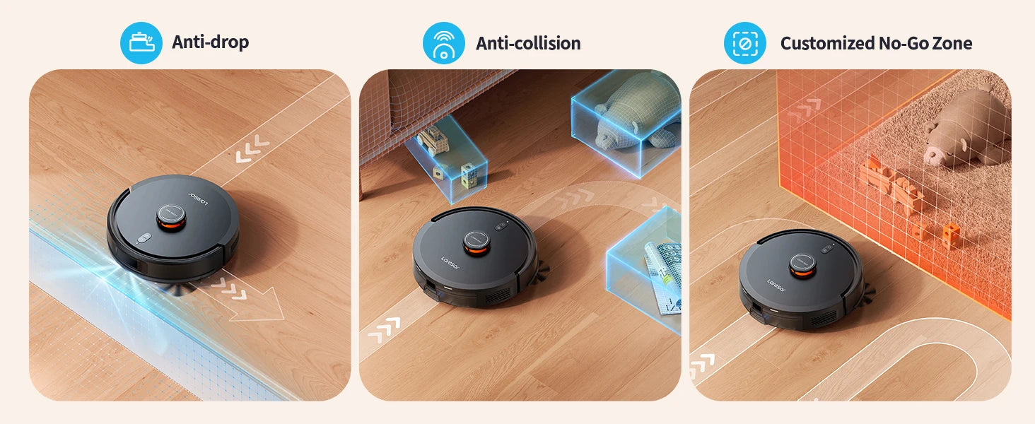 Laresar L20 Saugroboter mit 5000Pa Saugleistung, LDS-Navigation, automatischer Absaugstation, intelligenter APP-Steuerung für Böden und Teppiche
