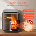 Friggitrice ad aria 6,5 L XXL doppia resistenza 8 funzioni finestra visualizzazione griglia antiaderente Taylor Swoden nera