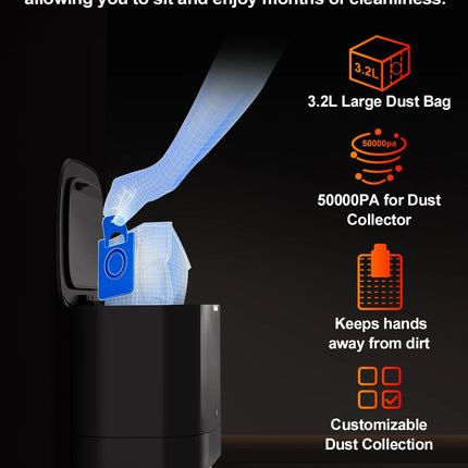 ABIR K30 Robot Vacuum Cleaner, Automatic Emptying Station, Lidar Laser, 6500PA Suction, Multi-Floor Mapping, Smart Home Appliance for Dry and Wet Cleaning