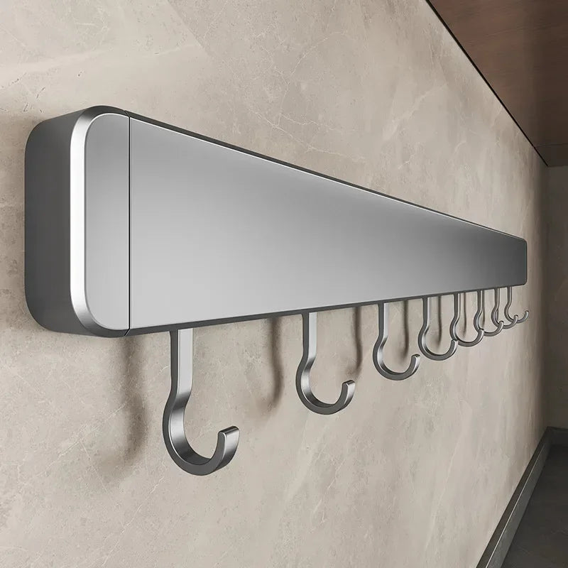 Scaffale da cucina non perforato Scaffali montati a parete Accessori per utensili da cucina con organizer porta cucchiaio con gancio mobile