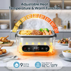 Scaldavivande Portatile Senza Fili 100/80/60W, Riscaldamento Rapido, Grande Capacità 1/1.2L, 4 Modalità di Riscaldamento con Timer, 12000mAh per Ufficio e Viaggi