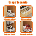 Organizzatore per armadietto estraibile, cassetto robusto con rulli, organizer per armadietto, organizer per cassetti, accessori da cucina, ripostiglio da cucina, adatto per articoli di varie dimensioni, utensili da cucina, u