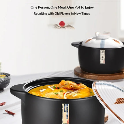 Ceramic Pots Clay Pot Gas Stove Safe Durable Heat Resistant Crack Proof Casserole Stew Soup Clay Pot Rice Cooker