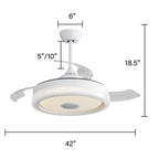 Ventilatore da soffitto 42 pollici con luce LED e telecomando