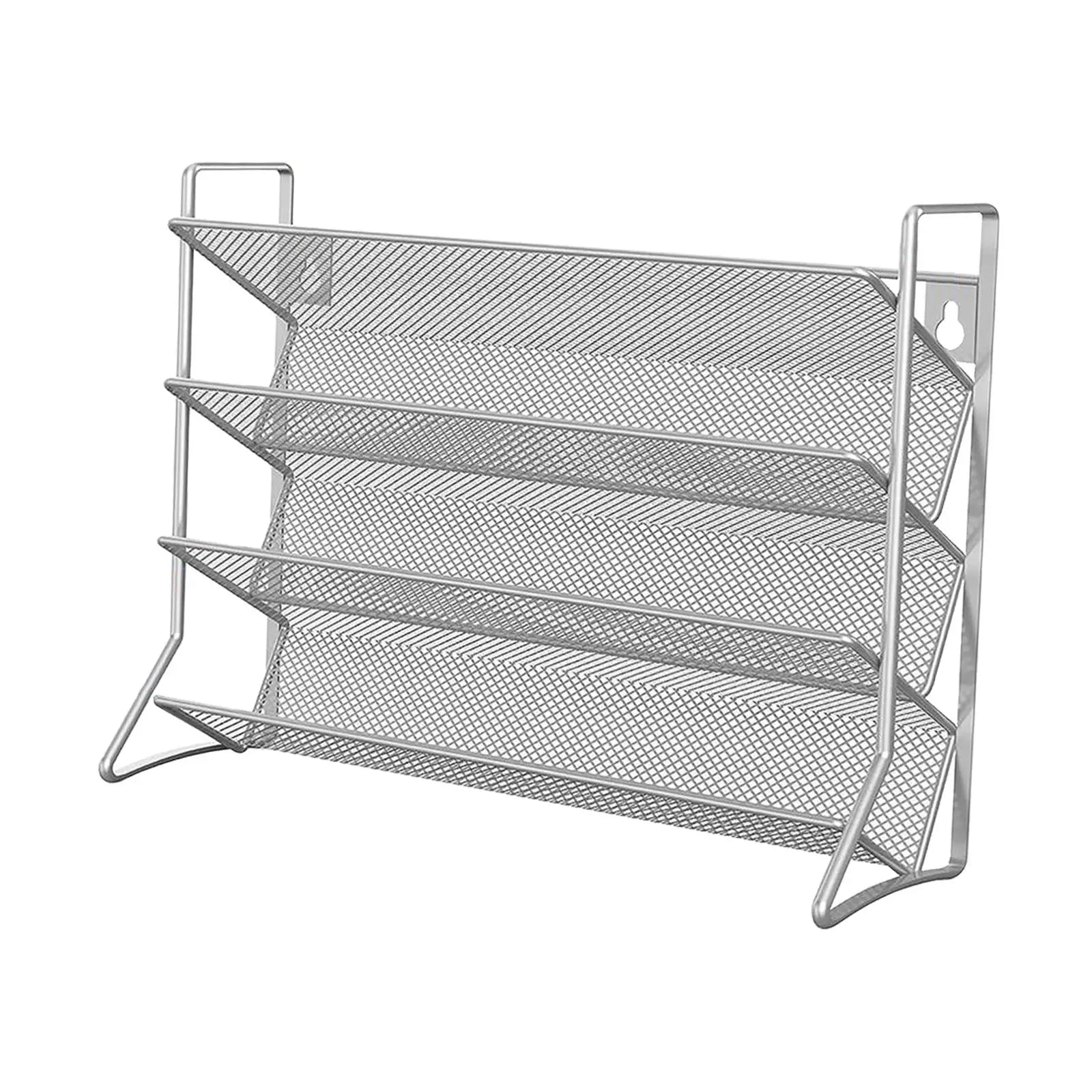 Scaffale multiuso per spezie a 4 livelli, robusto supporto per condimenti da appoggio, montato a parete, scaffale in filo salvaspazio