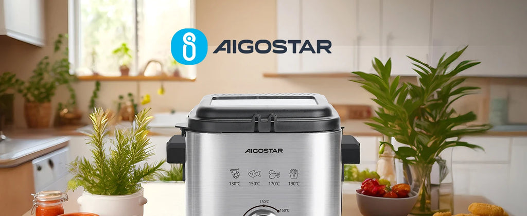 Aigostar Fries 30IZD 1.5L Friggitrice Compatta in Acciaio Inossidabile 1000W con Finestra di Visualizzazione e Controllo Temperatura